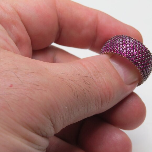 14k Rose Gold Silver Ruby Ring - Picture 3 of 5